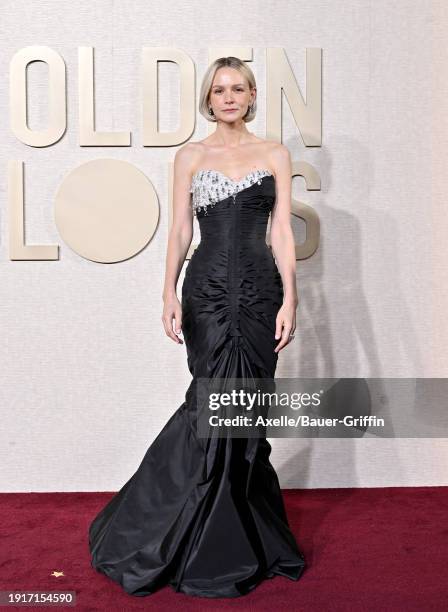 Carey Mulligan attends the 81st Annual Golden Globe Awards at The Beverly Hilton on January 07, 2024 in Beverly Hills, California.