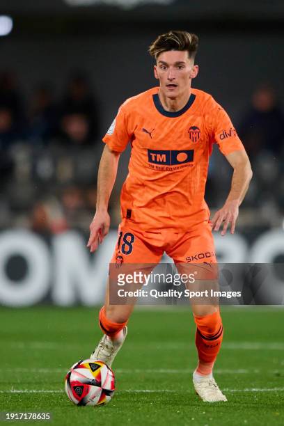 Pepelu Defensive Midfield of Valencia CF in action during the Copa del Rey Round of 32 match between Cartagena FC and Valencia CF at Estadio...
