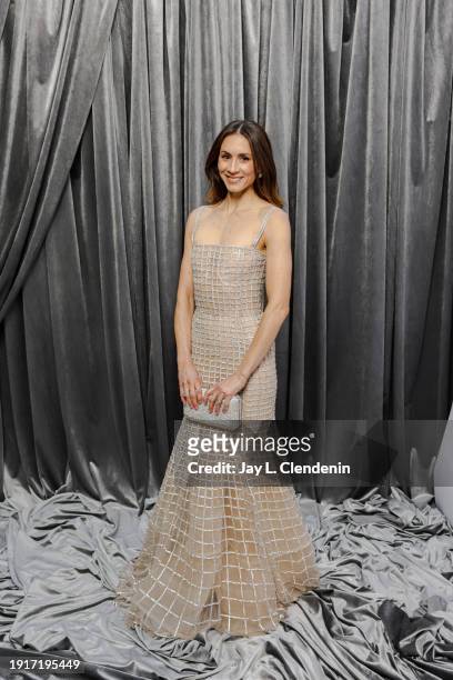 Actor Troian Bellisario is photographed for Los Angeles Times on January 7, 2024 at the 81st Annual Golden Globe Awards held at the Beverly Hilton...
