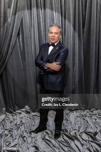 Actor John Ortiz is photographed for Los Angeles Times on January 7, 2024 at the 81st Annual Golden Globe Awards held at the Beverly Hilton Hotel in...