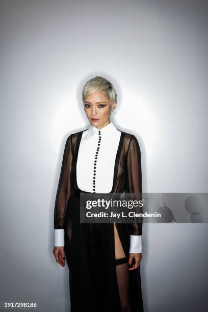 Actor Pom Klementieff is photographed for Los Angeles Times on January 7, 2024 at the 81st Annual Golden Globe Awards held at the Beverly Hilton...