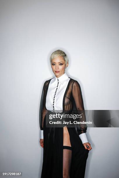 Actor Pom Klementieff is photographed for Los Angeles Times on January 7, 2024 at the 81st Annual Golden Globe Awards held at the Beverly Hilton...