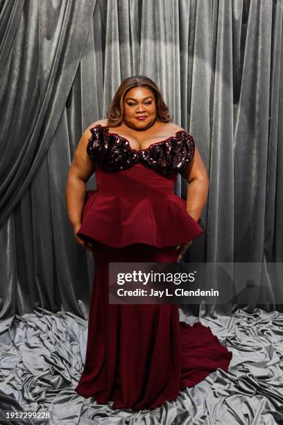 Actor Da'Vine Joy Randolph is photographed for Los Angeles Times on January 7, 2024 at the 81st Annual Golden Globe Awards held at the Beverly Hilton...