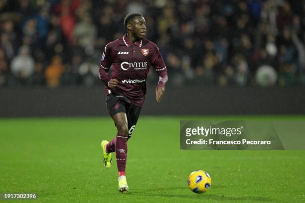 Junior Sambia of Us Salernitana during the Serie A TIM match between US Salernitana and Juventus at Stadio Arechi on January 07, 2024 in Salerno,...