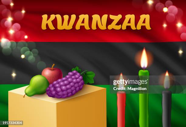kwanzaa illumination, unity in candles - humble stock illustrations