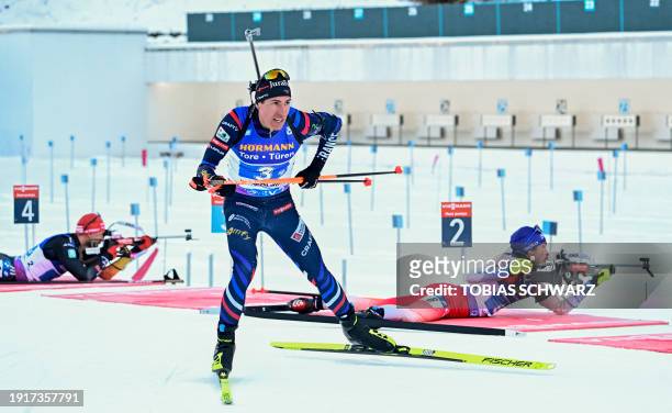France's Quentin Fillon Maillet competes during the men's 4x7,5km relay event of the IBU Biathlon World Cup in Ruhpolding, southern Germany on...