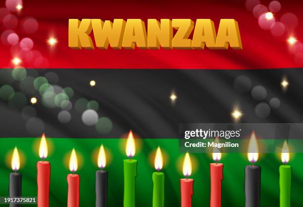 kwanzaa illumination, unity in candles - humble stock illustrations