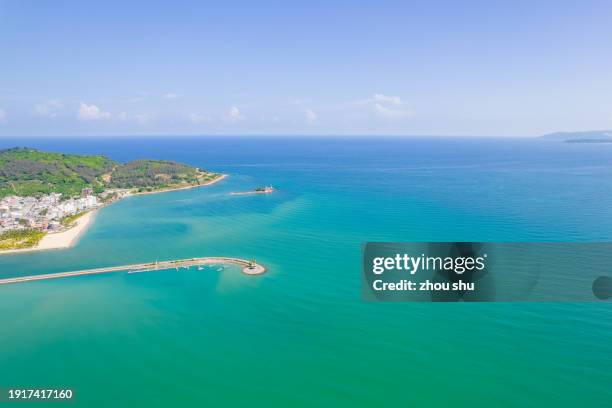 the bay afternoon of the ocean beach pier in hai nan - boao economic forum stock pictures, royalty-free photos & images