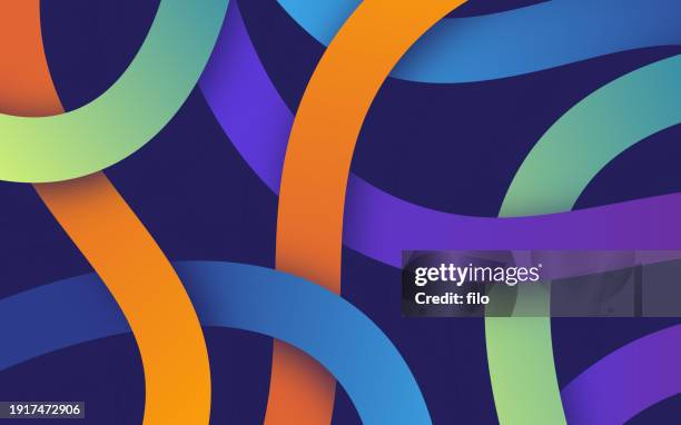 modern overlap gradient lines abstract motion technology background - crisscross stock illustrations