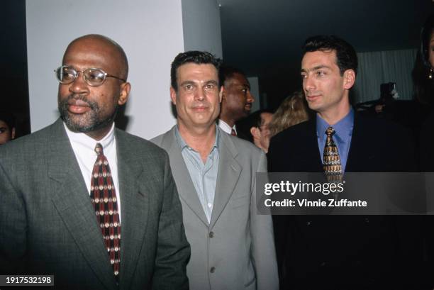 American lawyer and author Christopher Darden, American businessman Matthew Bronfman, and American event planner Robert Isabell attend a Parfums...