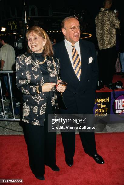 American actress Katherine Helmond and American music executive Clive Davis attend the Westwood premiere of 'Soul Food', held at the Mann Village...