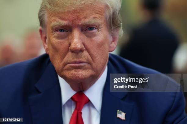 Former U.S. President Donald Trump attends the closing arguments in the Trump Organization civil fraud trial at New York State Supreme Court on...