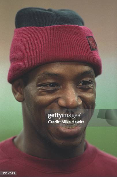 Portrait of Ian Wright of Arsenal before the European Super Cup match against A.C. Milan at the Giuseppe Meazza Stadium in Milan, Italy. A.C. Milan...