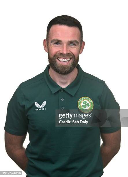 Meath , Ireland - 27 September 2023; Assistant coach Mark Connors during Republic of Ireland U16 portrait session at the Pillo Hotel in Ashbourne,...
