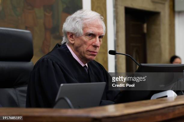 Judge Arthur Engoron presides over closing arguments in the Trump Organization civil fraud trial at New York State Supreme Court on January 11, 2024...