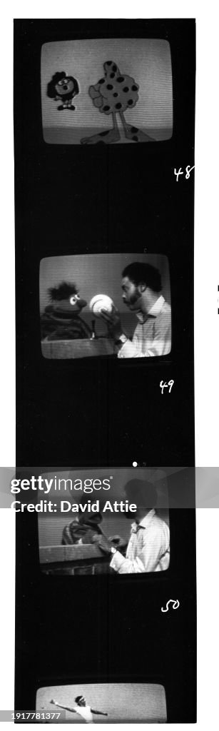 Sesame Street Contact Strip Of On-Set Monitors