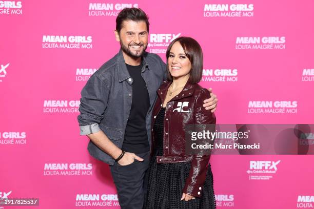 Christophe Beaugrand and Alizée attend "Mean Girls" Paris Premiere at Le Grand Rex on January 08, 2024 in Paris, France.
