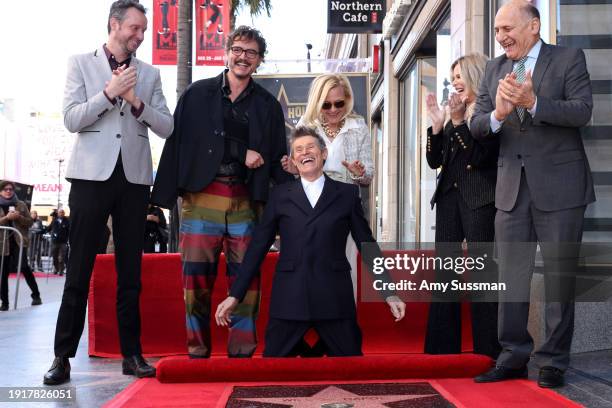Pedro Pascal, Willem Dafoe, Patricia Arquette and President and CEO for Hollywood Chamber Steve Nissen attend the Hollywood Walk of Fame Star...
