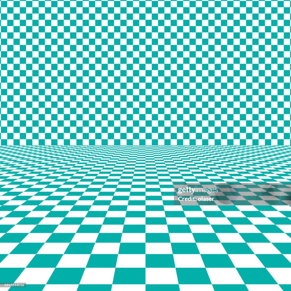 Torquoise Square Turquoise Checked Square Pattern On Floor And Wall High-Res Vector ...
