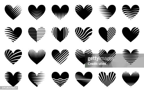 hearts - geometric heart stock illustrations