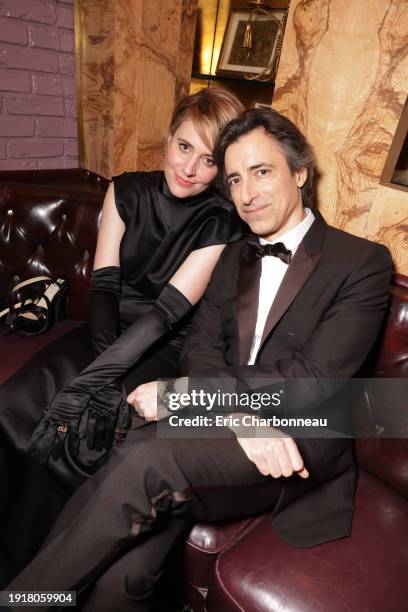 Greta Gerwig and Noah Baumbach attend the UTA’s 2024 Golden Globe After-Party at La Dolce Vita on January 07, 2024 in Beverly Hills, California.