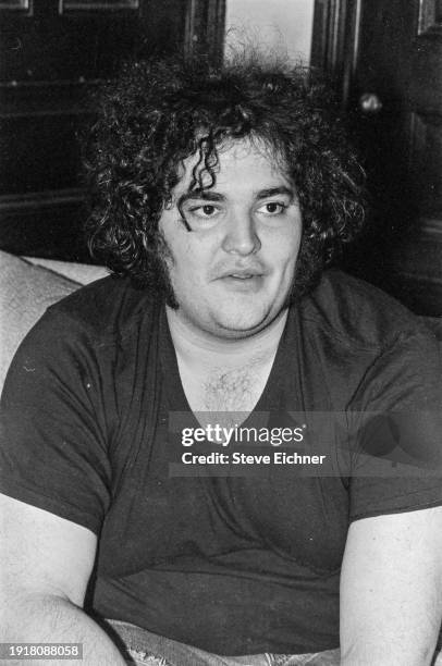 View of American Rock musician John Popper, of the band Blues Traveler, in his Brooklyn home, New York, New York, March 1, 1990.