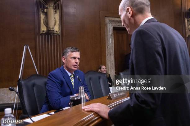 Sen. Martin Heinrich greets witness David M. Turk, Deputy Secretary of theU.S. Department of Energy, ahead of a Senate Energy and Natural Resources...