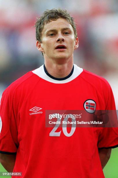 June 18: Ole Gunnar Solskjaer of Norway portrait before the UEFA Euro 2000 Group C match between Norway and Yugoslavia at Stadion Feyenoord 'de Kuip'...