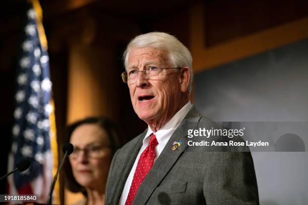 Sen. Roger Wicker speaks to the press on the transparency from the Department of Defense regarding the health of Defense Secretary Lloyd Austin on...