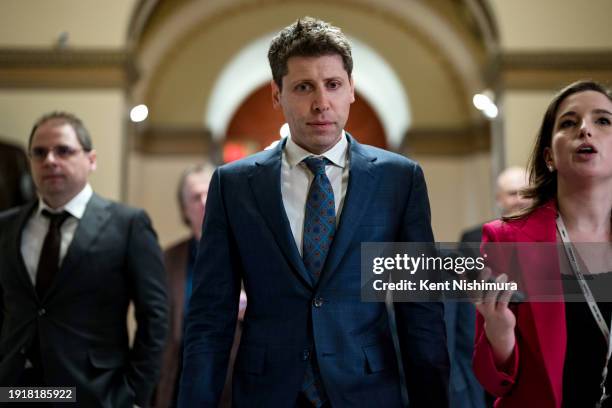 OpenAI Chief Executive Officer Sam Altman walks on the House side of the U.S. Capitol on January 11, 2024 in Washington, DC. Meanwhile, House Freedom...