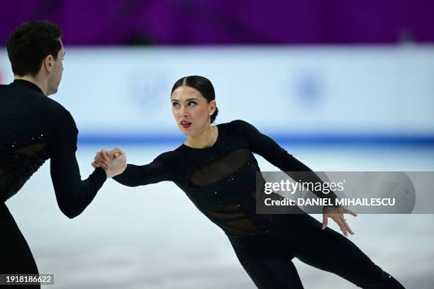 Britain's Anastasia Vaipan-Law and Luke Digby perform during the pairs' free skating program of the ISU European Figure Skating Championships 2024 in...