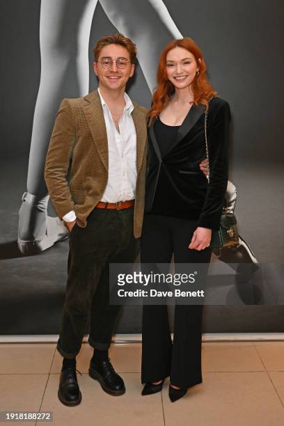 Ross Tomlinson and Eleanor Tomlinson attend the press night pre-show drinks reception for the English National Ballet's production of "Giselle" at St...