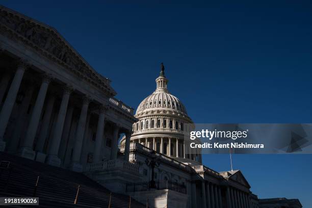 The Dome of the U.S. Capitol on January 11, 2024 in Washington, DC. Another showdown over whether or not to keep the U.S. Government funded for the...