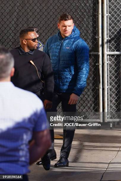 Chris Distefano is seen arriving at "Jimmy Kimmel Live!" on January 11, 2024 in Los Angeles, California.