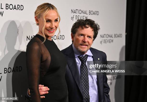 Actors Michael J. Fox and his wife Tracy Pollan attend the National Board of Review annual awards gala at Cipriani 42nd Street in New York City on...