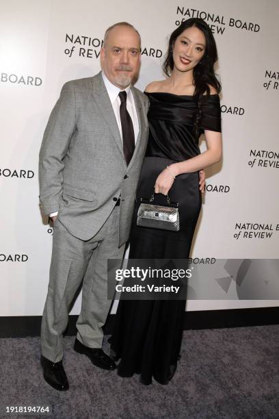 Paul Giamatti and Clara Wong at The National Board of Review Awards Gala held at Cipriani 42nd St on January 11, 2024 in New York, New York.