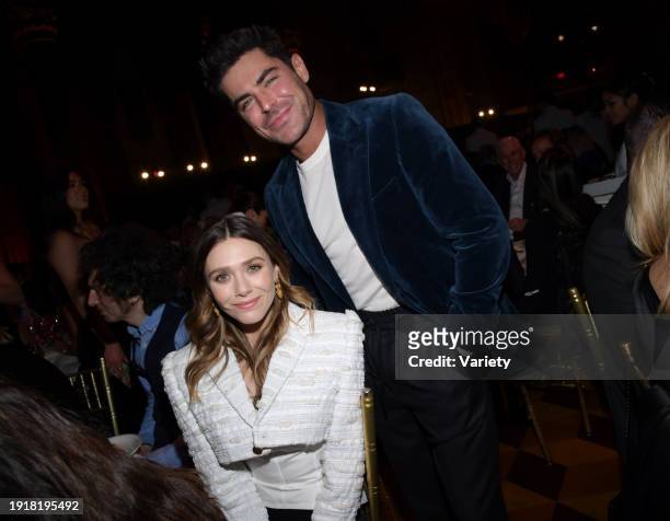 Elizabeth Olsen and Zac Efron at The National Board of Review Awards Gala held at Cipriani 42nd St on January 11, 2024 in New York, New York.