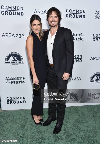Nikki Reed and Ian Somerhalder at the "Common Ground" Los Angeles Special Screening held at the Samuel Goldwyn Theater on January 11, 2024 in Beverly...