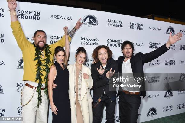 Jason Momoa, Nikki Reed, Lola Iolani Momoa, Nakoa-Wolf Momoa and Ian Somerhalder at the "Common Ground" Los Angeles Special Screening held at the...