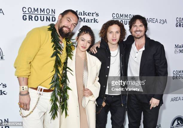 Jason Momoa, Lola Iolani Momoa, Nakoa-Wolf Momoa and Ian Somerhalder at the "Common Ground" Los Angeles Special Screening held at the Samuel Goldwyn...