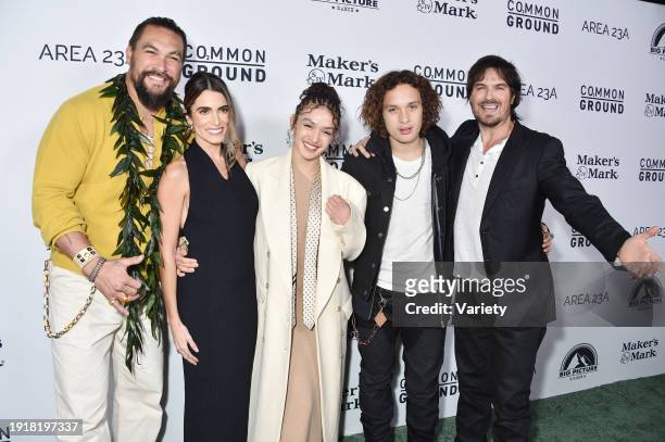 Jason Momoa, Nikki Reed, Lola Iolani Momoa, Nakoa-Wolf Momoa and Ian Somerhalder at the "Common Ground" Los Angeles Special Screening held at the...