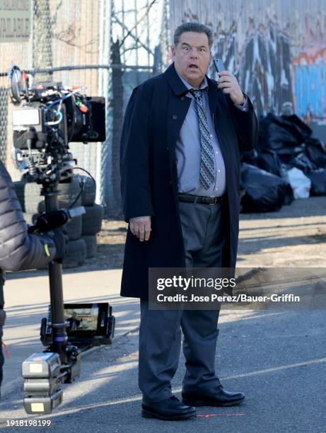 Steve Schirripa is seen on the set of "Blue Bloods" on January 11, 2024 in New York City.