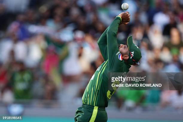 Pakistan's Babar Azam drops a catch during the first Twenty20 international cricket match between New Zealand and Pakistan at Eden Park in Auckland...