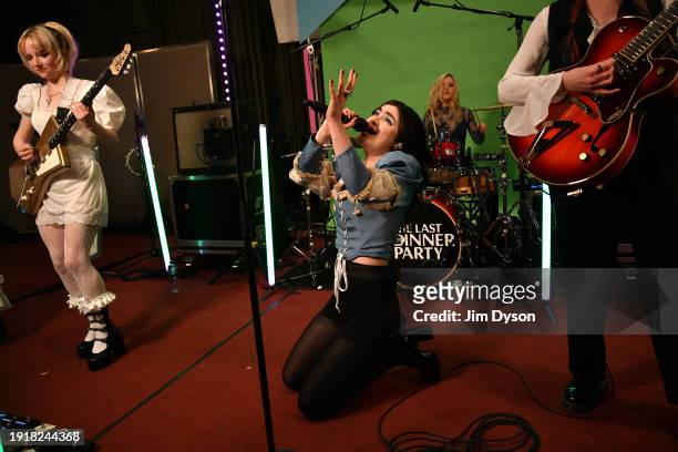 Emily Roberts and Abigail Morris of The Last Dinner Party perform at BBC Radio 1's Sound of 2024 LIVE at BBC Maida Vale Studios on January 08, 2024...