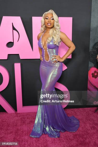 Megan Thee Stallion attends the "Mean Girls" premiere at AMC Lincoln Square Theater on January 08, 2024 in New York City.