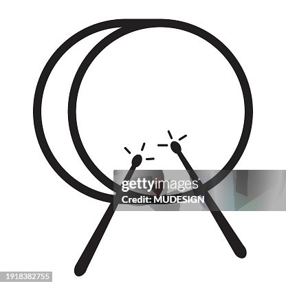 Drum line and solid icon Drum line and solid icon