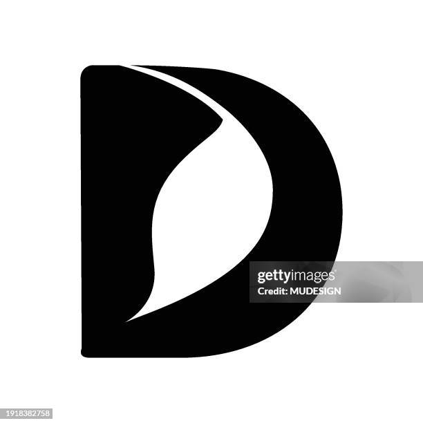 d-letter-logo mit blatt - buchstabe d stock-grafiken, -clipart, -cartoons und -symbole