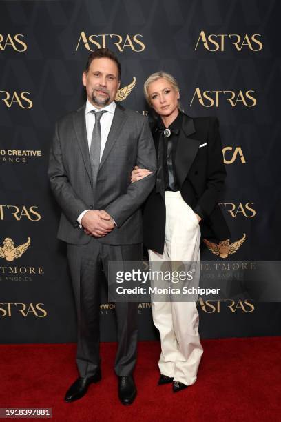 Jeremy Sisto and Addie Lane attend the 2024 Astra TV Awards at Millennium Biltmore Hotel Los Angeles on January 08, 2024 in Los Angeles, California.