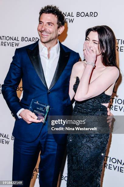 Bradley Cooper and Anne Hathaway at The National Board of Review Awards Gala held at Cipriani 42nd St on January 11, 2024 in New York, New York.