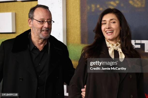 Jean Reno and Zofia Reno attend the Netflix's "Lift" World Premiere at Jazz at Lincoln Center on January 08, 2024 in New York City.